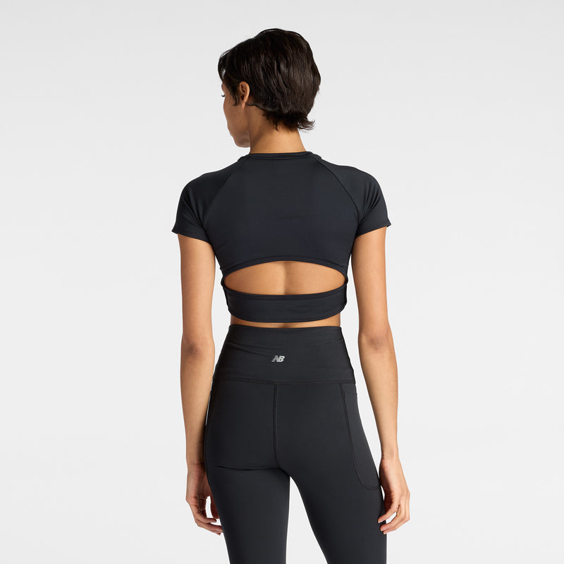 Women's Fast Days Fitted Crop T-Shirt (BK - Black)