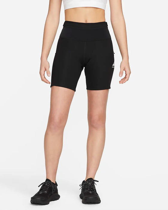 Women's Trail Running Tight Shorts (010 - Black/Black/Black/White