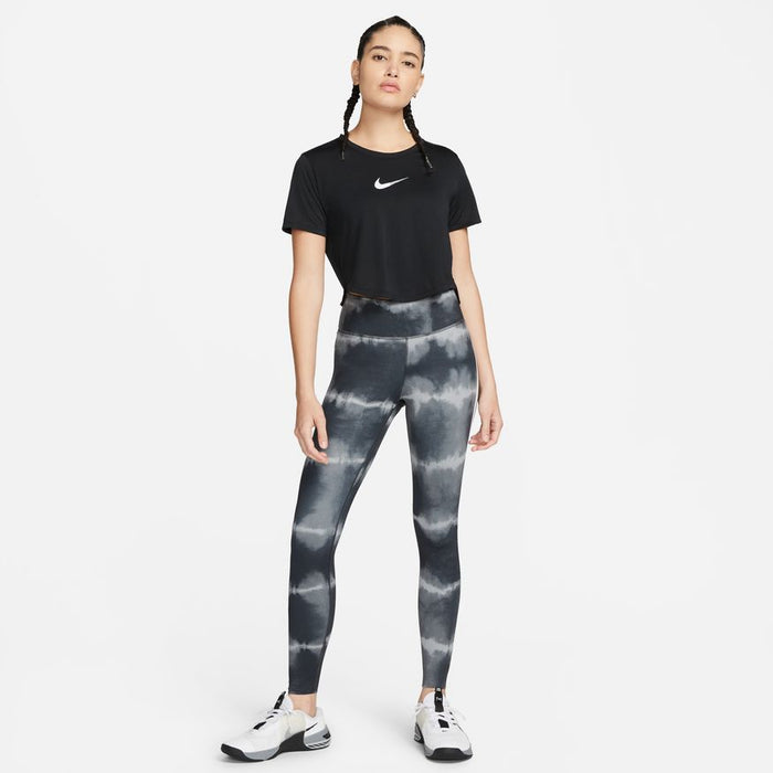 Women's One Luxe Mid-Rise Printed Leggings (010 - Black/White/Clear) — TC  Running Co