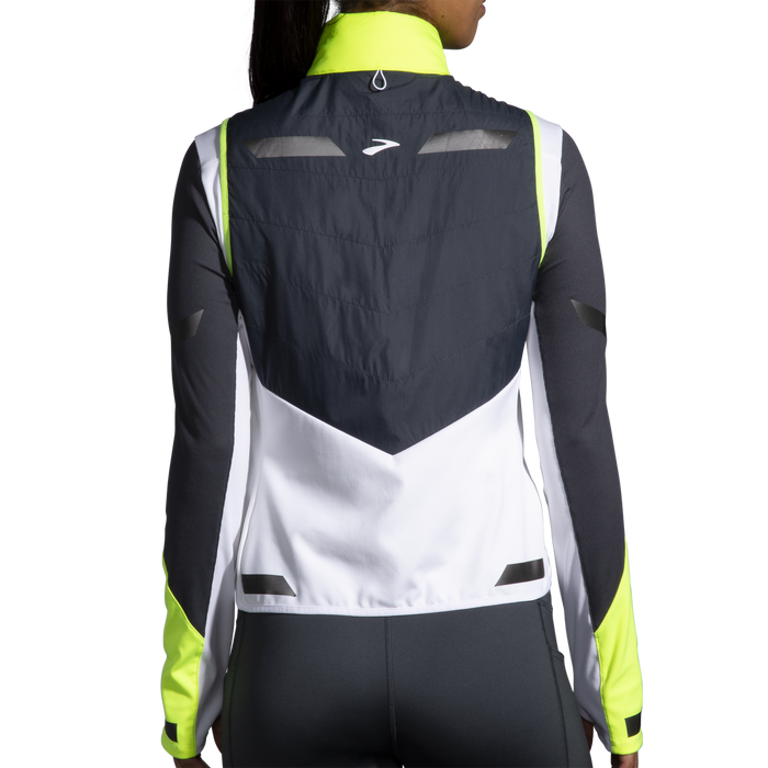 Women's Run Visible Insulated Vest (134 - White/Asphalt/Nightlife)