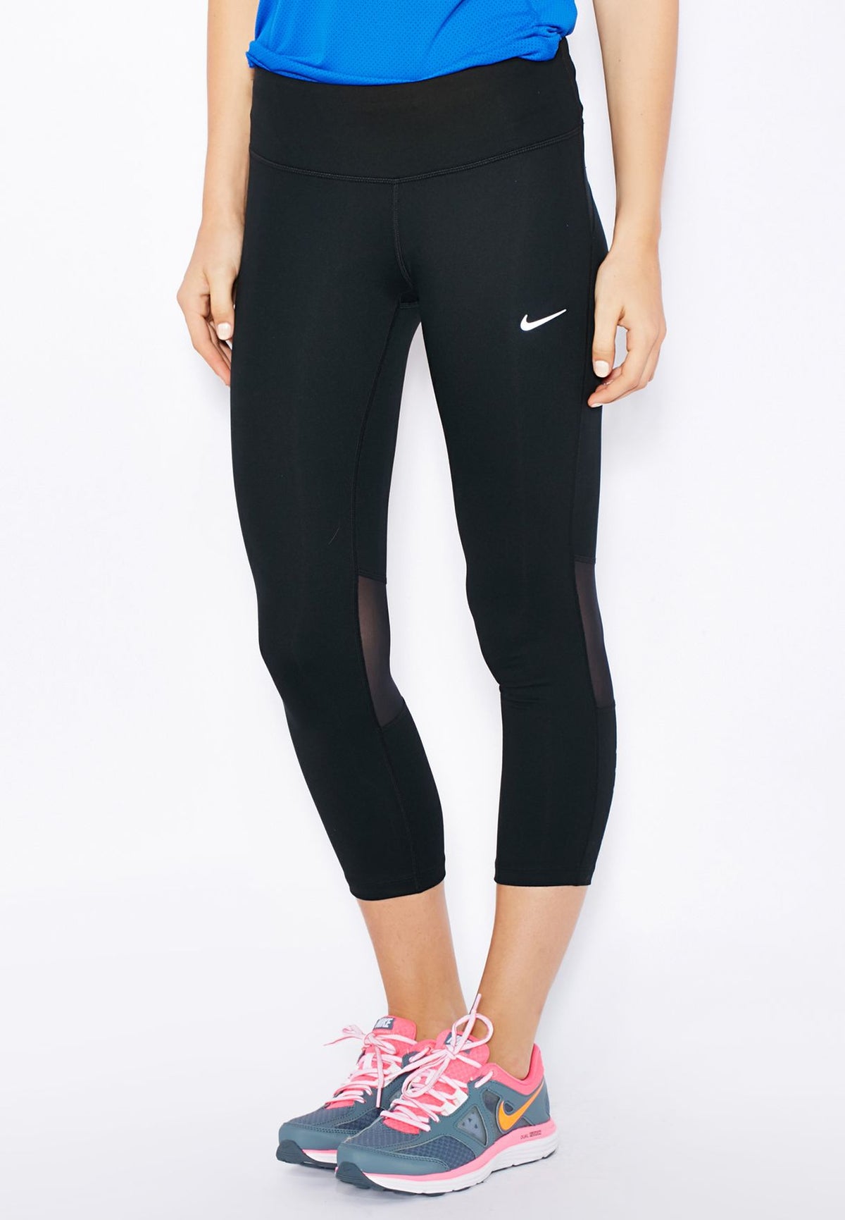 Nike Women's Power Epic Run Grey Cropped Tight Fit Leggings (938602-056)  Size M