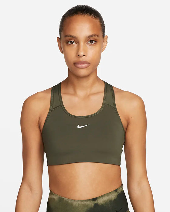 Women's Crop Tank Sports Bra Padded Athletic Yoga Top - Army Green / XS