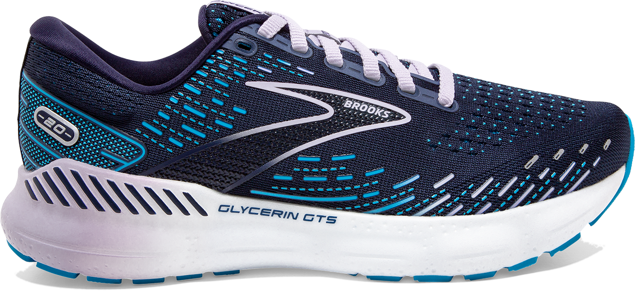  Brooks Women's Glycerin GTS 20 Supportive Running Shoe -  Peacoat/Ocean/Pastel Lilac - 5 Medium