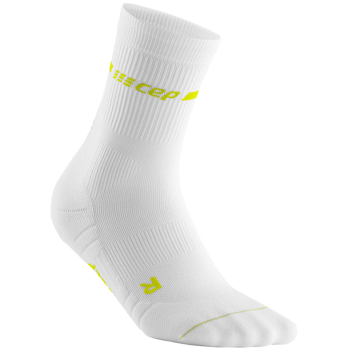 Neon Mid Cut Compression Socks (White/Neon Yellow)