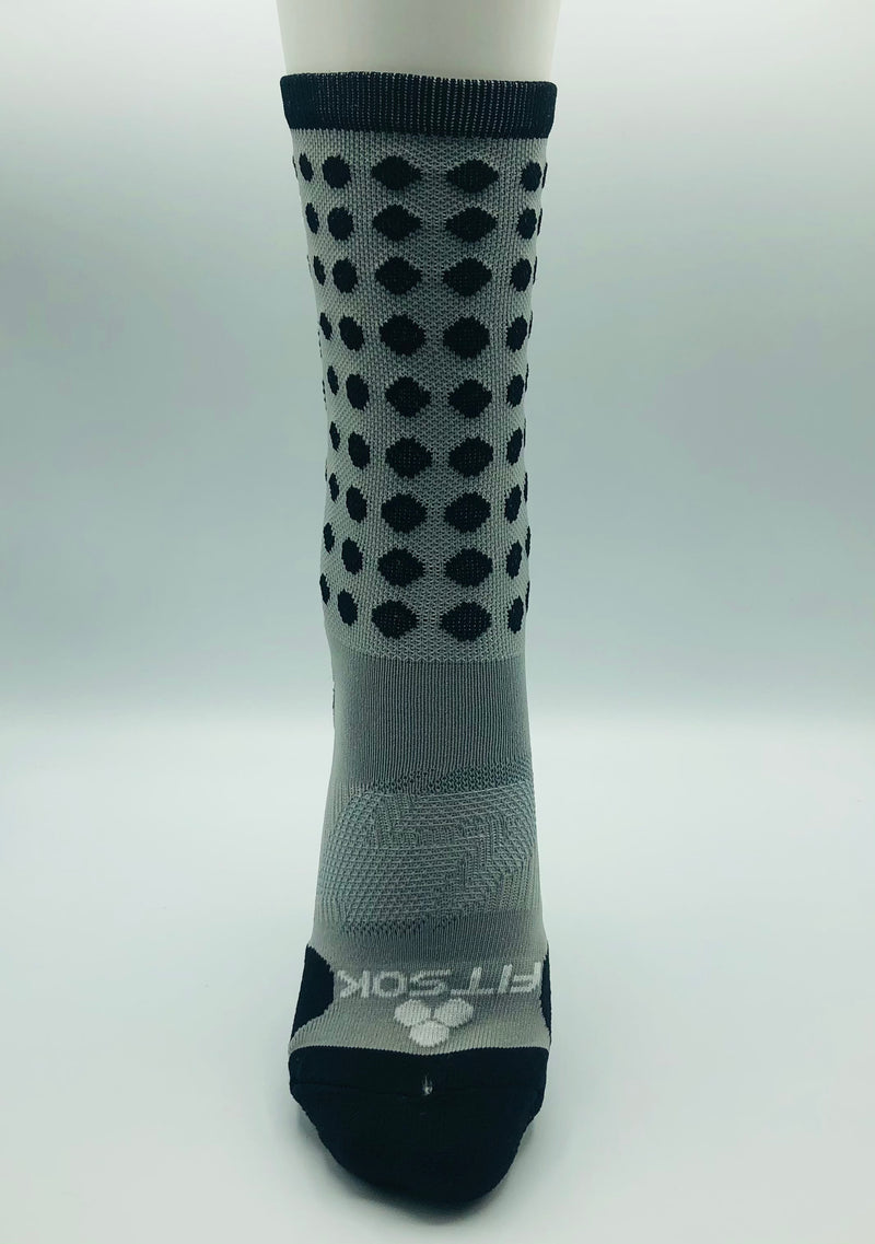 TCRC Custom Running Crew Socks (Grey/Black)