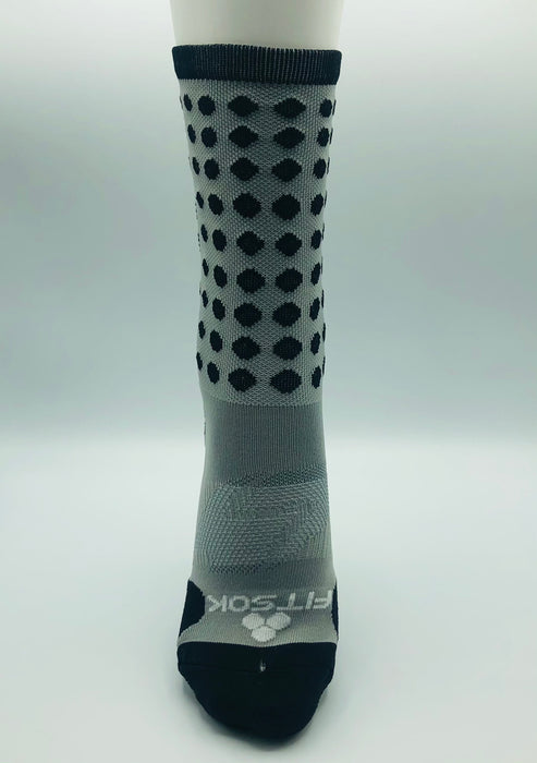 TCRC Custom Running Crew Socks (Grey/Black)