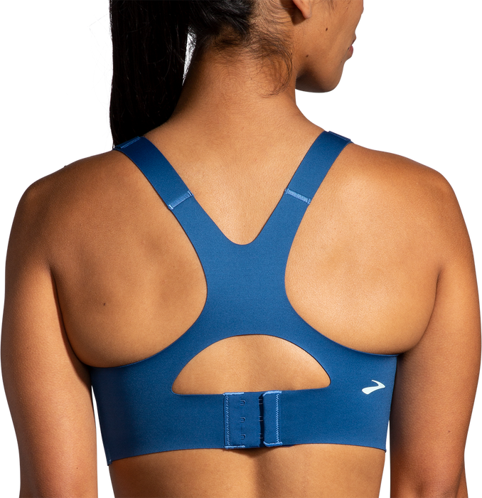 Brooks Women's Dare Zip Navy Blue Running Sports Bra Size 32DD/32E