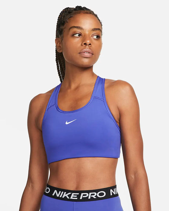 Nike Women's Swoosh Medium Support Padded Sports Bra in Blue - ShopStyle