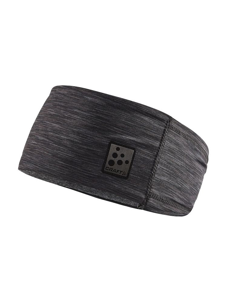 Microfleece Shaped Headband (Black Melange)