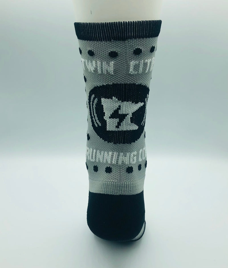 TCRC Custom Running Crew Socks (Grey/Black)
