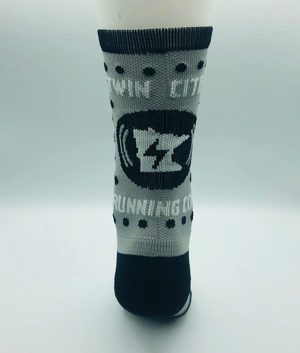 TCRC Custom Running Crew Socks (Grey/Black)