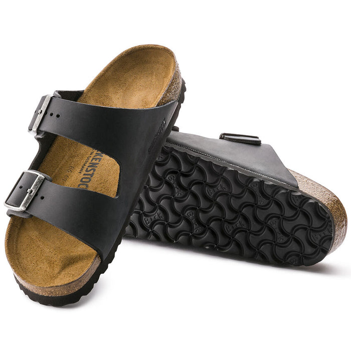 Unisex Arizona Oiled Leather Sandal (Black)