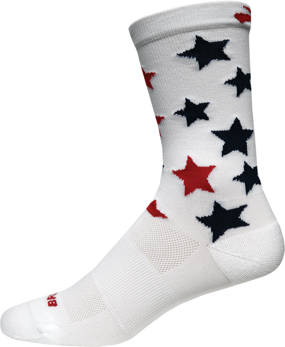 Tempo Knit Crew Sock (108 - Red & Blue Star/Brooks Run USA)