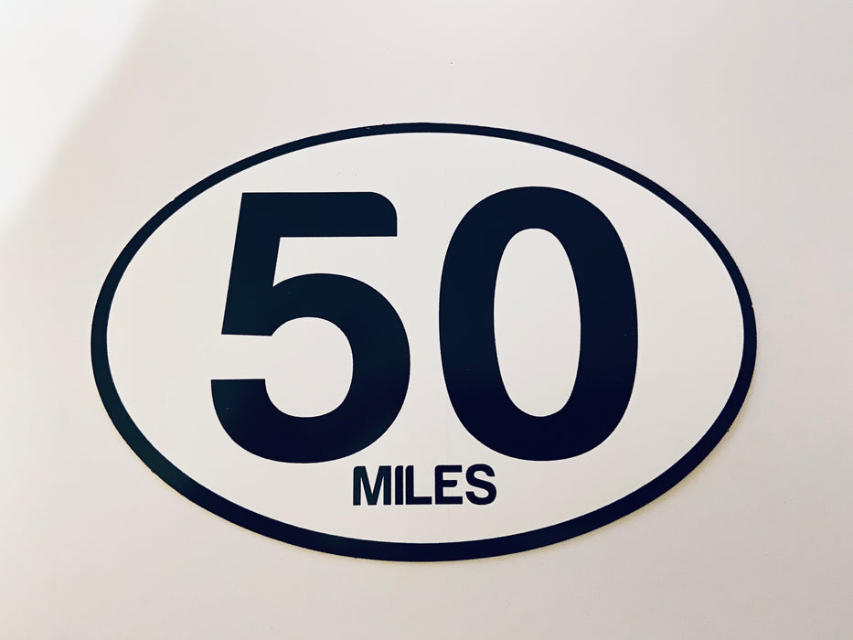 Oval 50 Mile Sticker