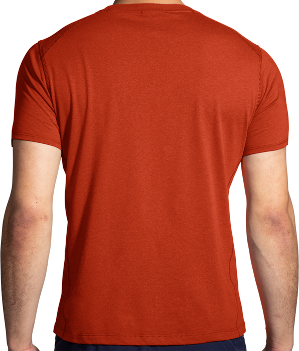 Men's Distance Short Sleeve 2.0 (609 - Heather Red Clay/Brooks Logo)
