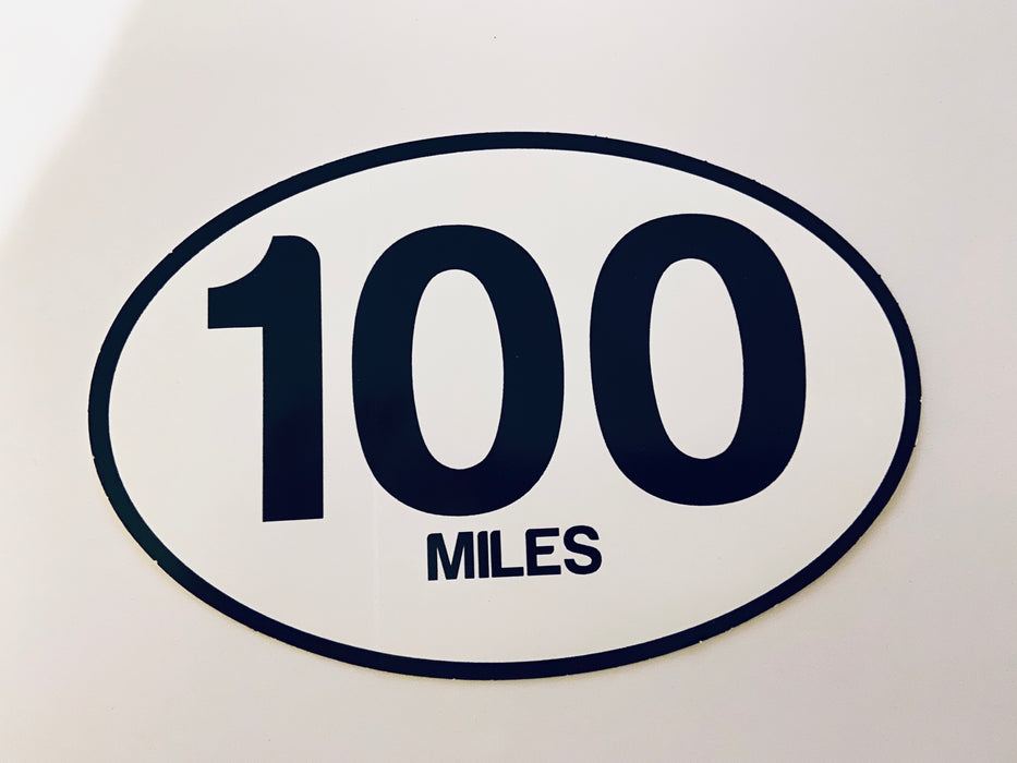 Oval 100 Mile Sticker