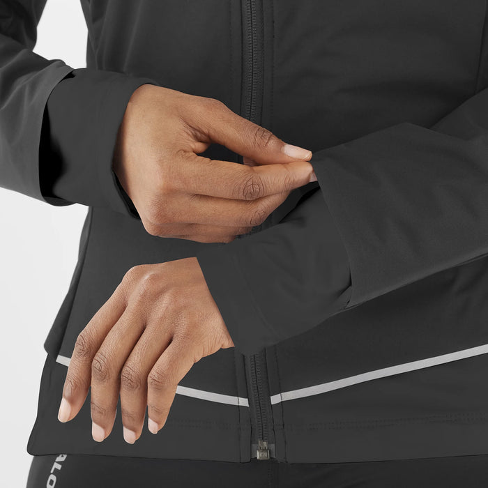 Women s Light Shell Jacket Deep Black TC Running Co