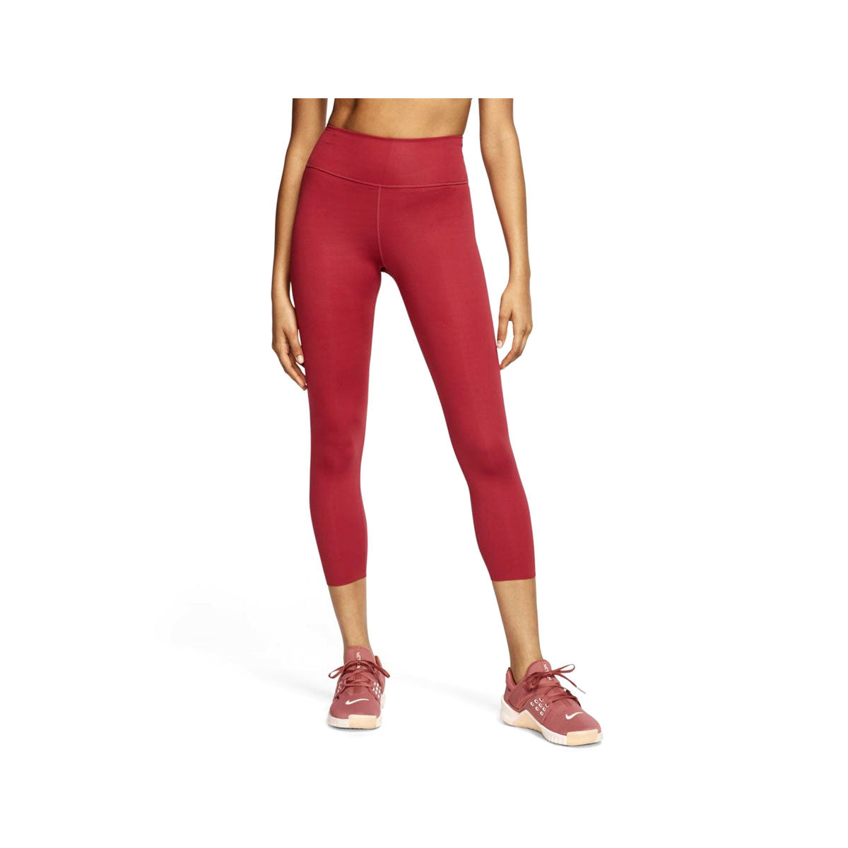 One Luxe Mid-Rise Crop Leggings (615 -Brick Red) — TC Running Co