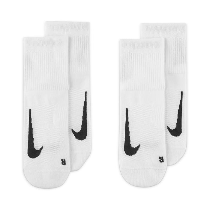 Unisex Multiplier Running Ankle Socks (2 Pair) (100 - White/Black)