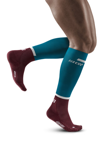 Men's Run Tall 4.0 Compression Socks (Petrol/Dark Red)