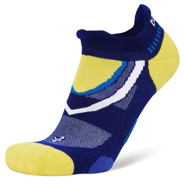 UltraGlide No Show Running Socks (Royal Blue/Blaze Yellow)