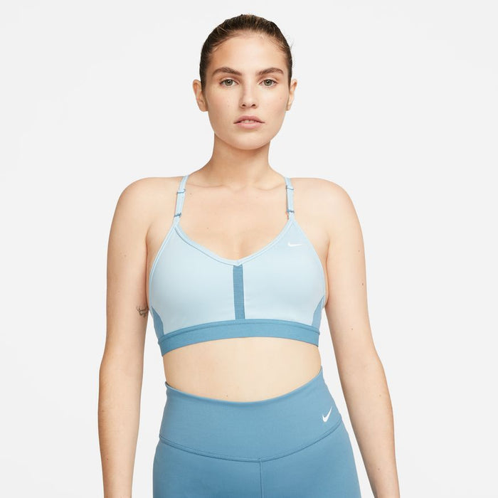 Nike Indy Light-Support Padded V-Neck Sports Bra The Nike Dri-FIT Indy  Sports Bra makes simple support even easier with straps that adjust in the  front. Soft fabric is designed for breathability on