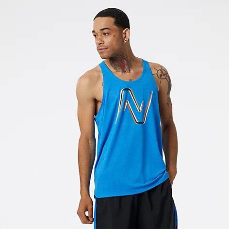 Men's Graphic Impact Run Singlet (SB8 - Serene Blue/Heather)