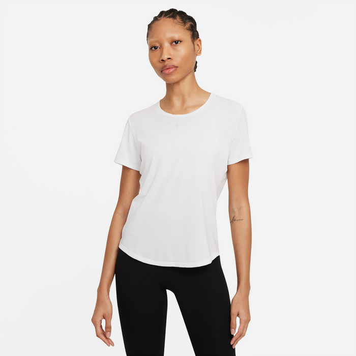 Women's DRI-FIT UV One Luxe Standard-Fit Short-Sleeve Top (100 - White/Reflective Silver)