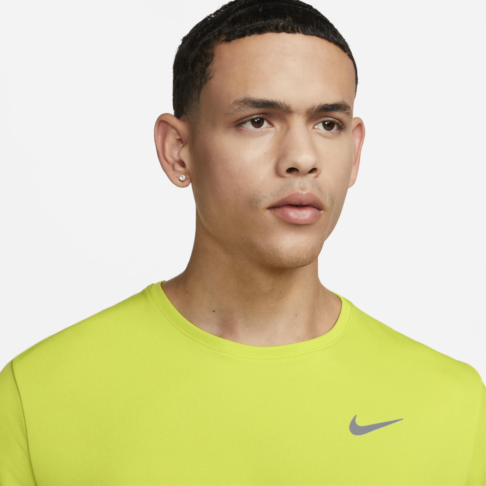 Men's DRI-FIT UV Short Sleeve Running Top (308 - Bright Cactus/R — TC Running
