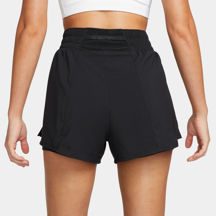 Women's DRI-FIT One High-Waisted 3" 2-in-1 Shorts (010 - Black/Reflective Silver)