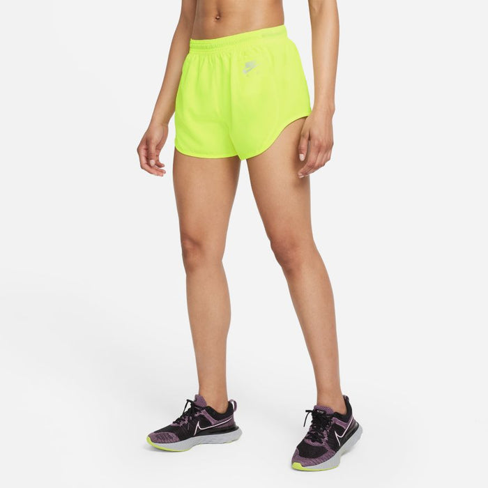 Women’s DRI-FIT Breif Lined Running Shorts (702 - Volt/Purple Pulse/Reflective Silver)