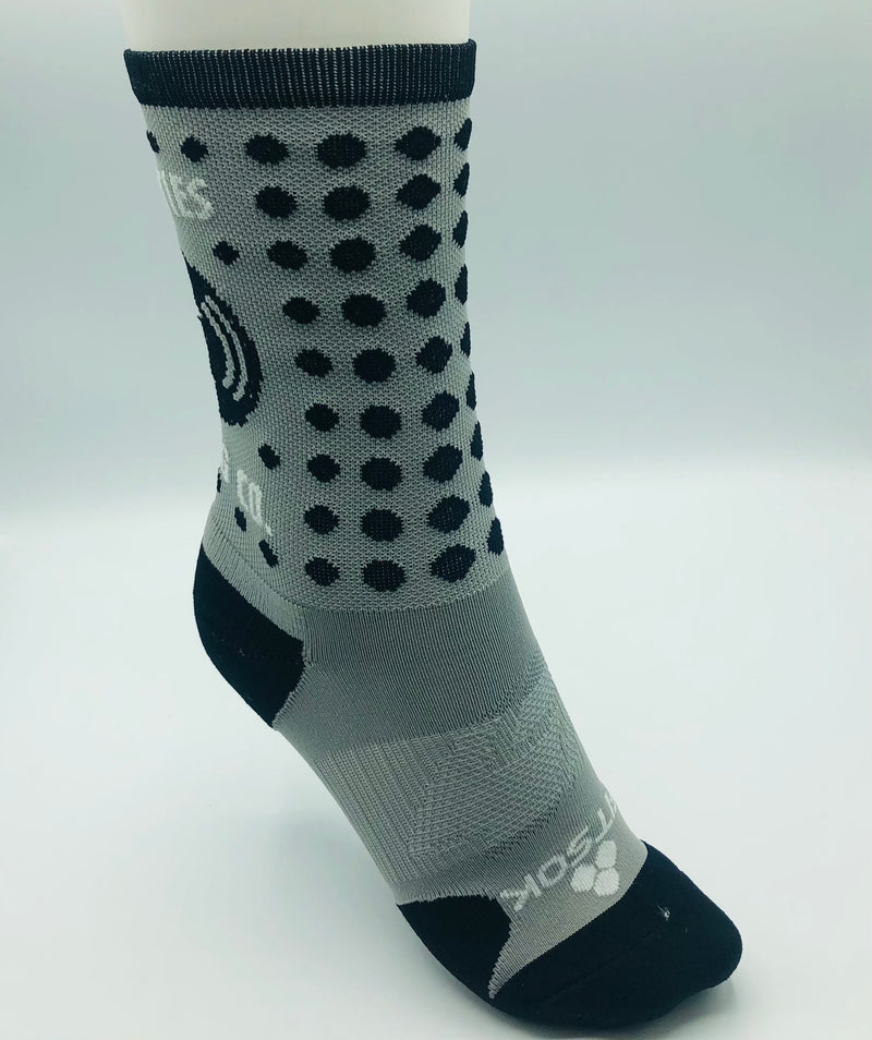 TCRC Custom Running Crew Socks (Grey/Black)