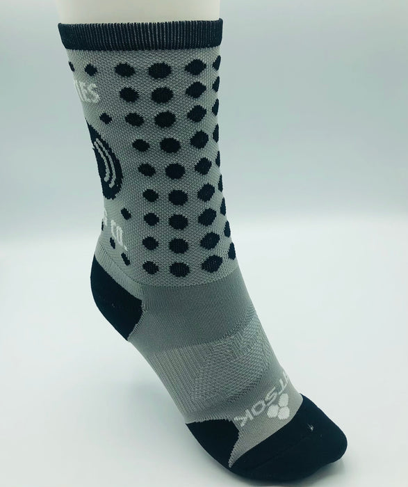 TCRC Custom Running Crew Socks (Grey/Black)