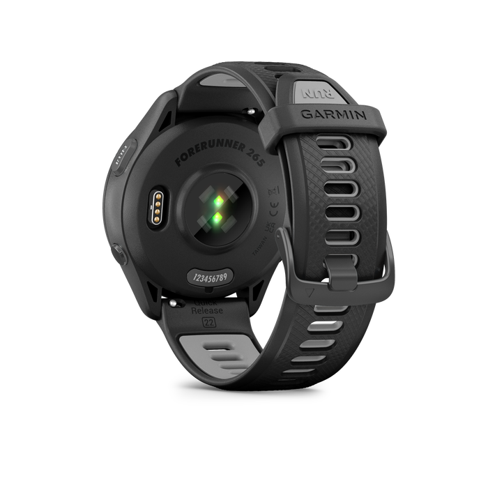 Forerunner® 265 (Black Bezel and Case with Black/Powder Gray Silicone Band)