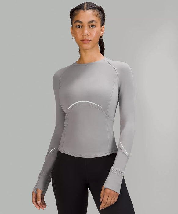 Women's Rulu Reflective Running Long Sleeve Shirt (Gull Grey)