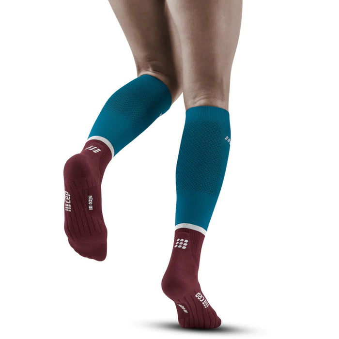 Women's Run Tall Socks 4.0 (Petrol/Dark Red)