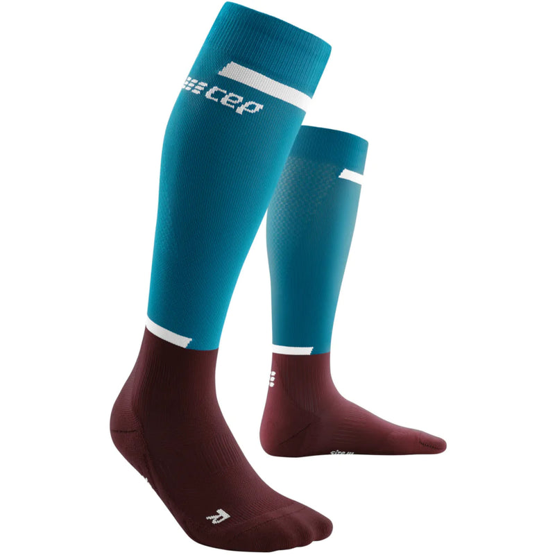 Women's Run Tall Socks 4.0 (Petrol/Dark Red)