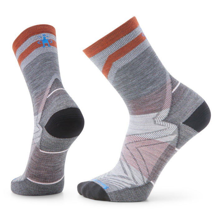 Run Zero Cushion Mid Crew Pattern Socks (Medium Grey)