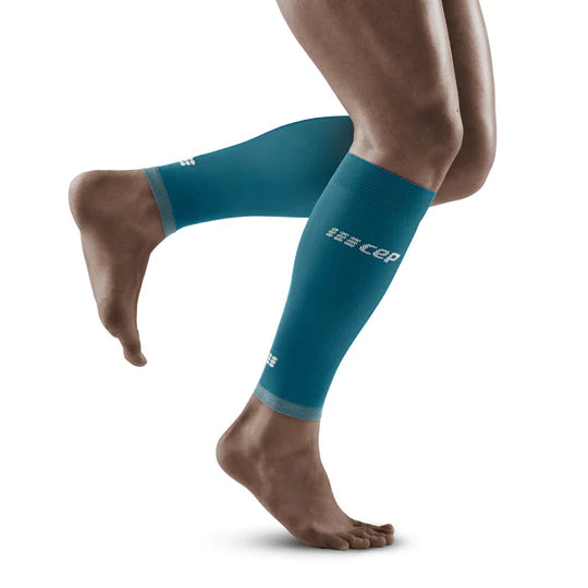 Men's Ultralight Compression Calf Sleeves (Petrol/Light Grey)