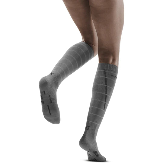 Women's Reflective Compression Tall Socks (Grey)