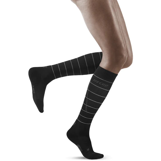 Women's Reflective Compression Tall Socks (Black)