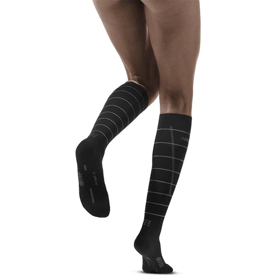 Women's Reflective Compression Tall Socks (Black)