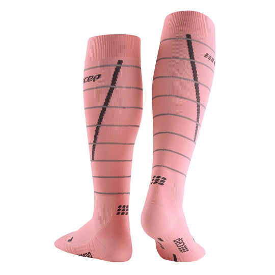 Women's Reflective Compression Tall Socks (Light Rose)