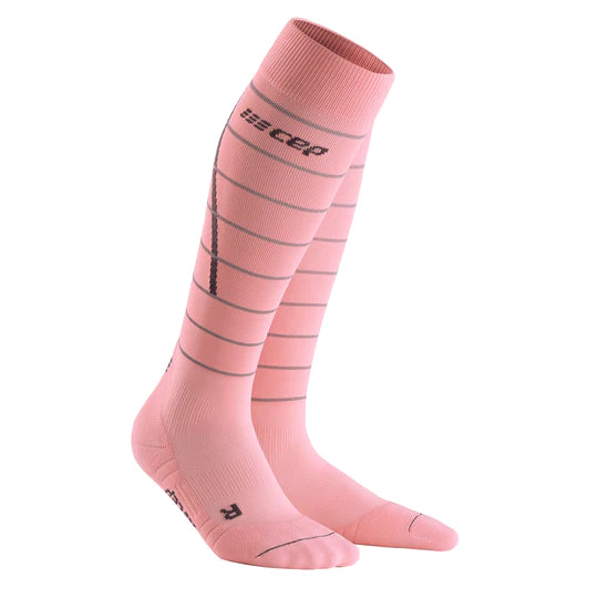 Women's Reflective Compression Tall Socks (Light Rose)