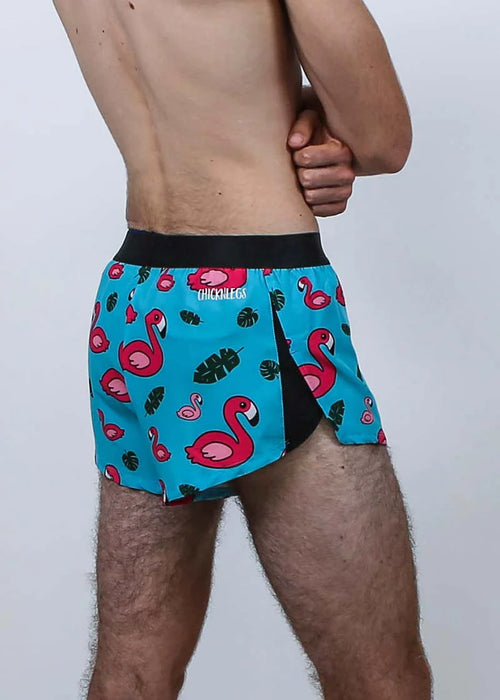 Men's Blue Flamingo 2" Split Shorts