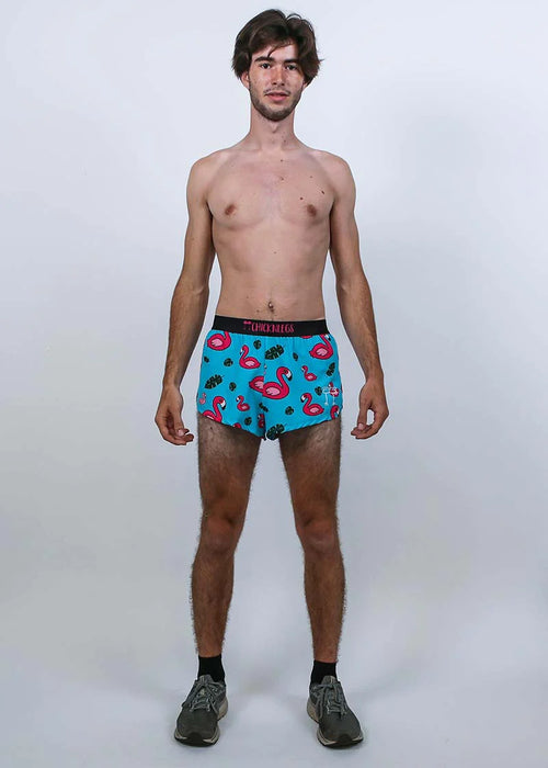 Men's Blue Flamingo 2" Split Shorts