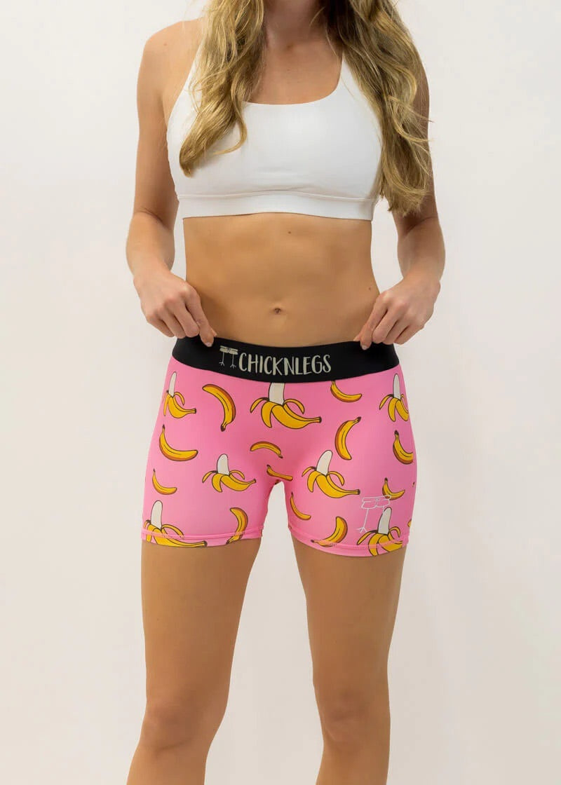 Women's Pink Banana 3 Compression Shorts — TC Running Co