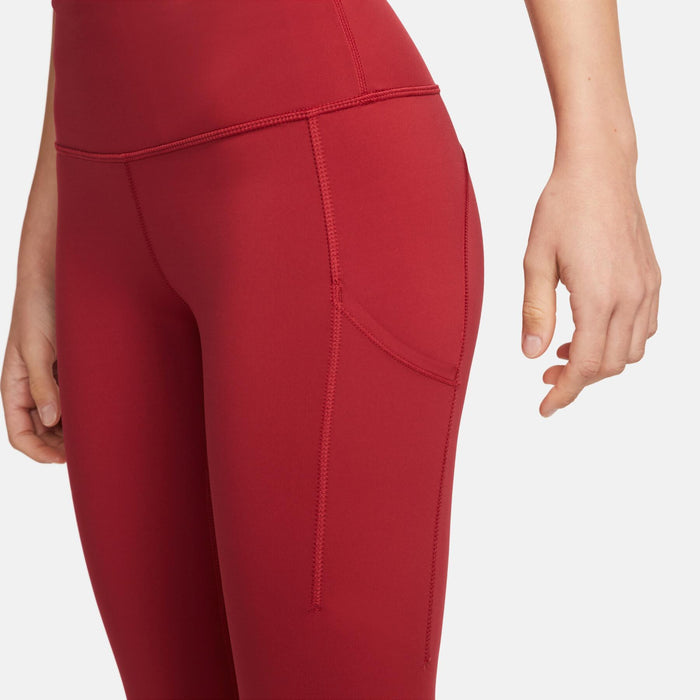 Women's One Luxe Mid-Rise Crop Leggings (615 -Brick Red)