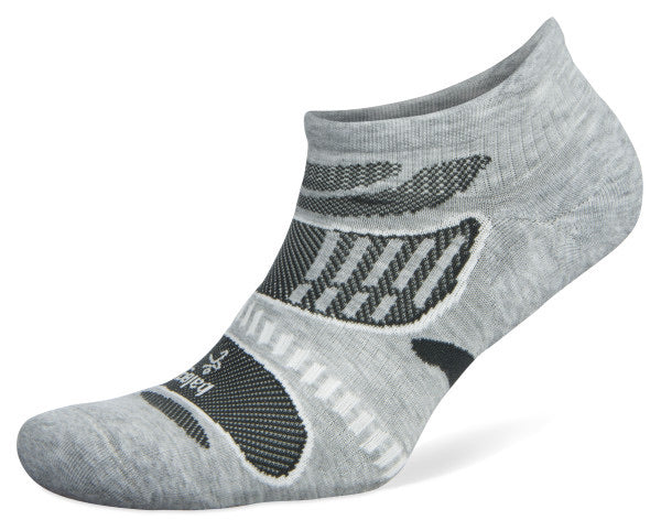 UltraLight No Show Running Socks (Grey/White)
