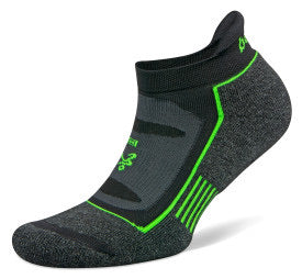 Blister Resist No Show Running Socks (Charcoal/Lime Green)